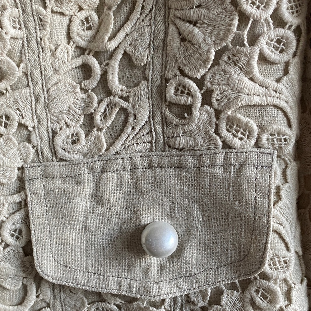 Women’s Kay Unger Cream Lace Blazer - Picture 7 of 16